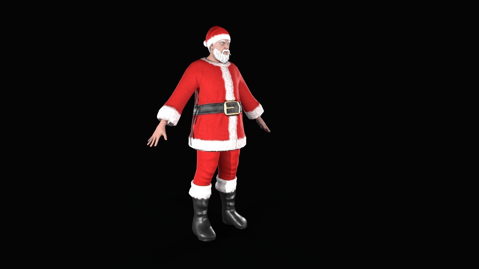 Santa Claus Low-poly 3D model_4