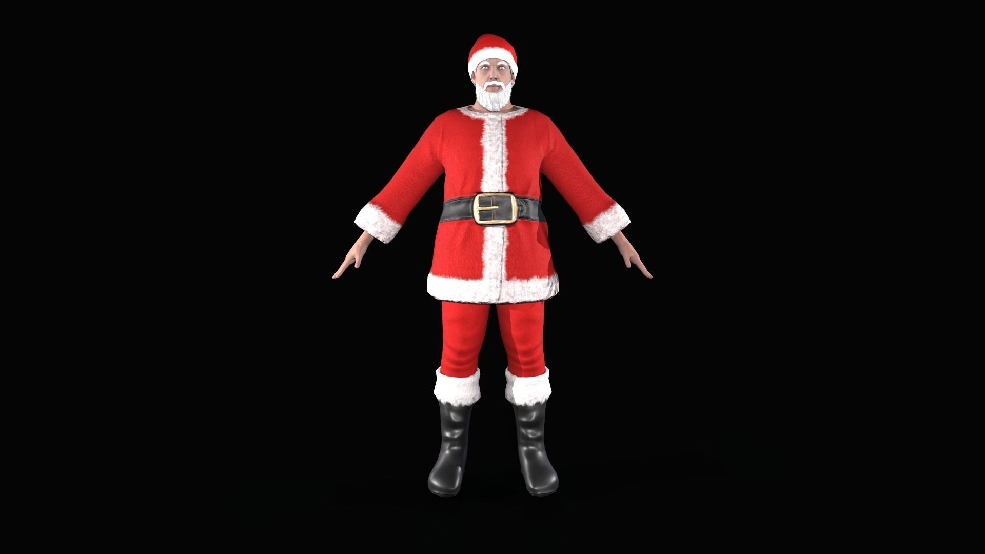 Santa Claus Low-poly 3D model_5
