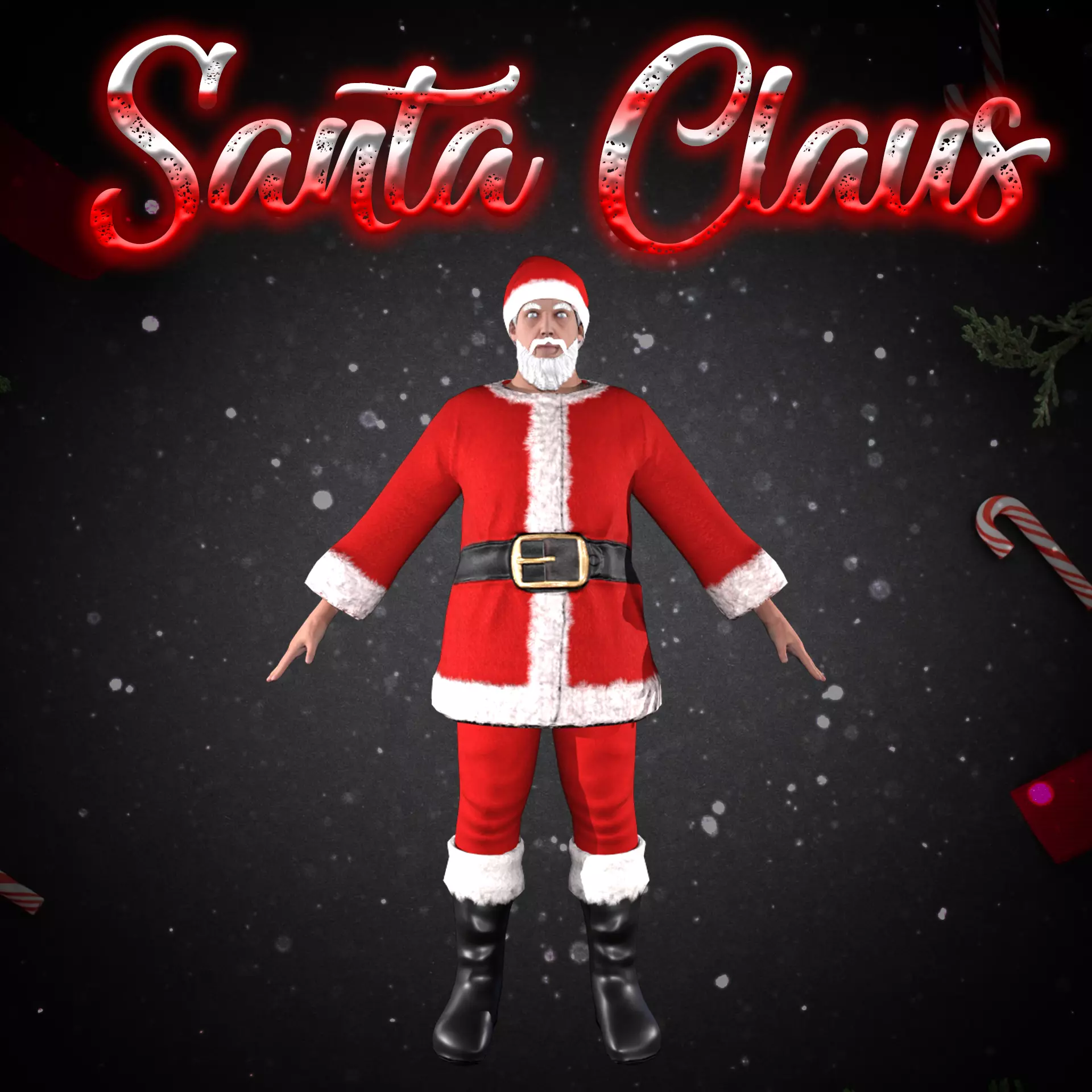 Santa Claus Low-poly 3D model_0