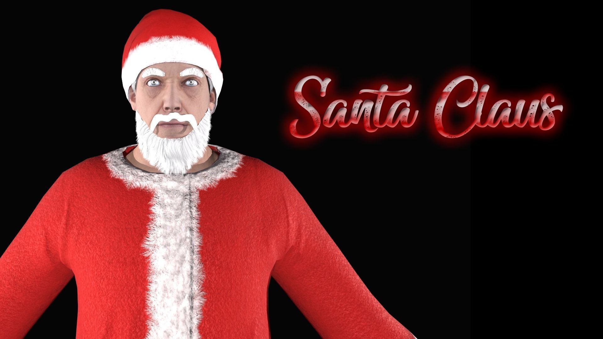 Santa Claus Low-poly 3D model_2