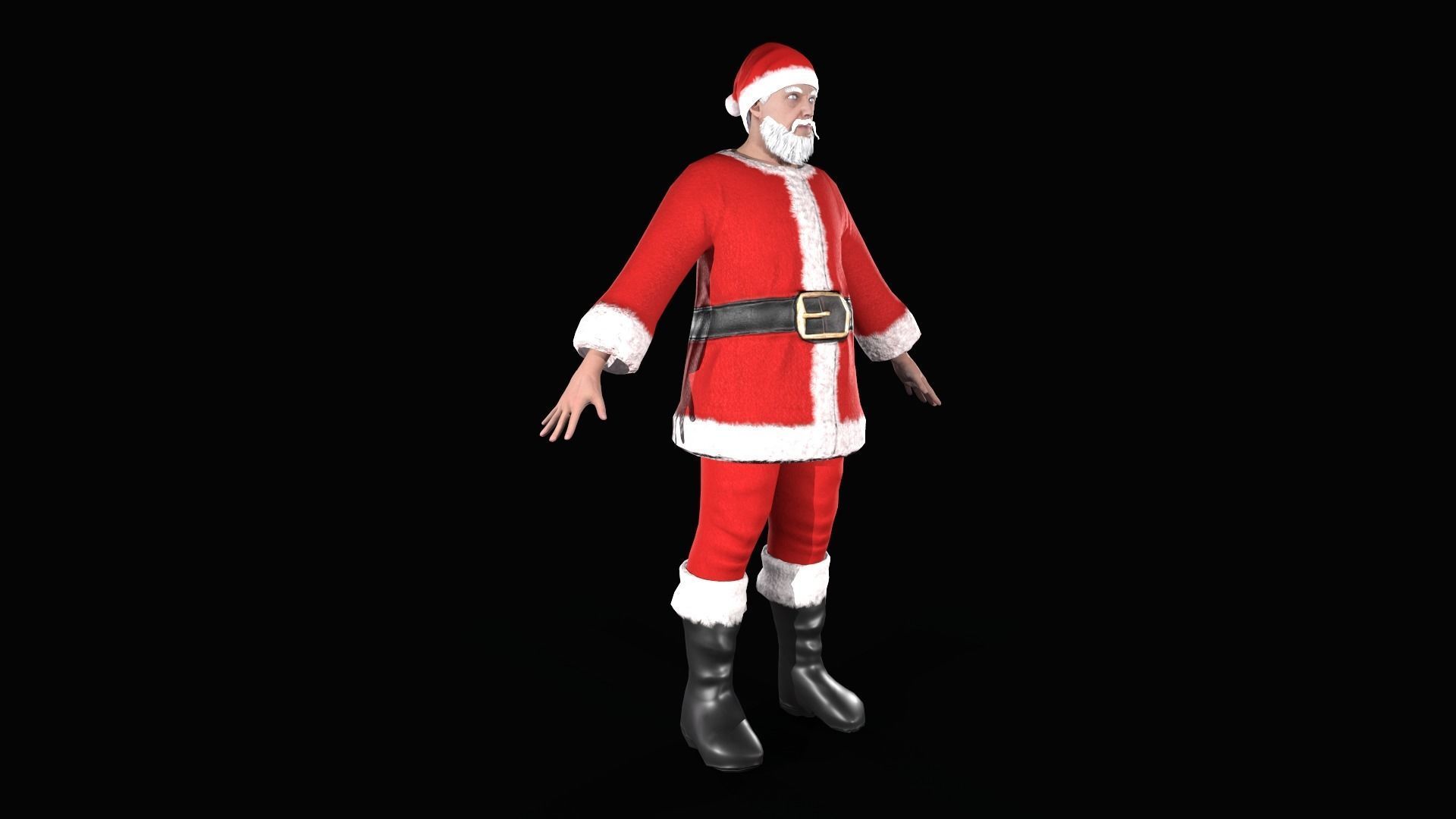 Santa Claus Low-poly 3D model_8