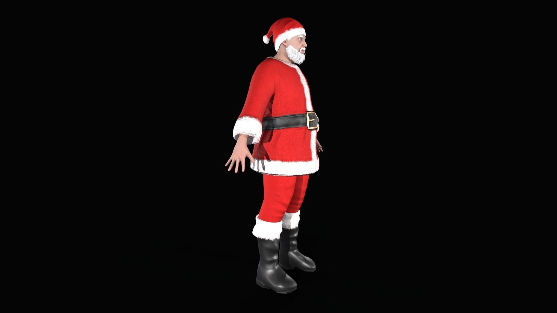 Santa Claus Low-poly 3D model_7