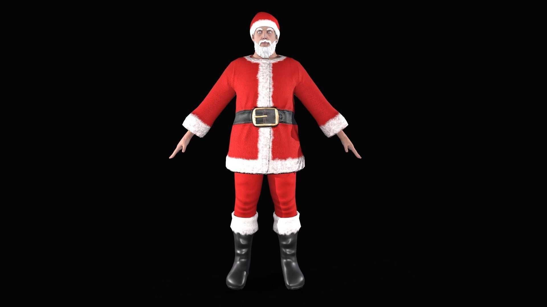 Santa Claus Low-poly 3D model_3