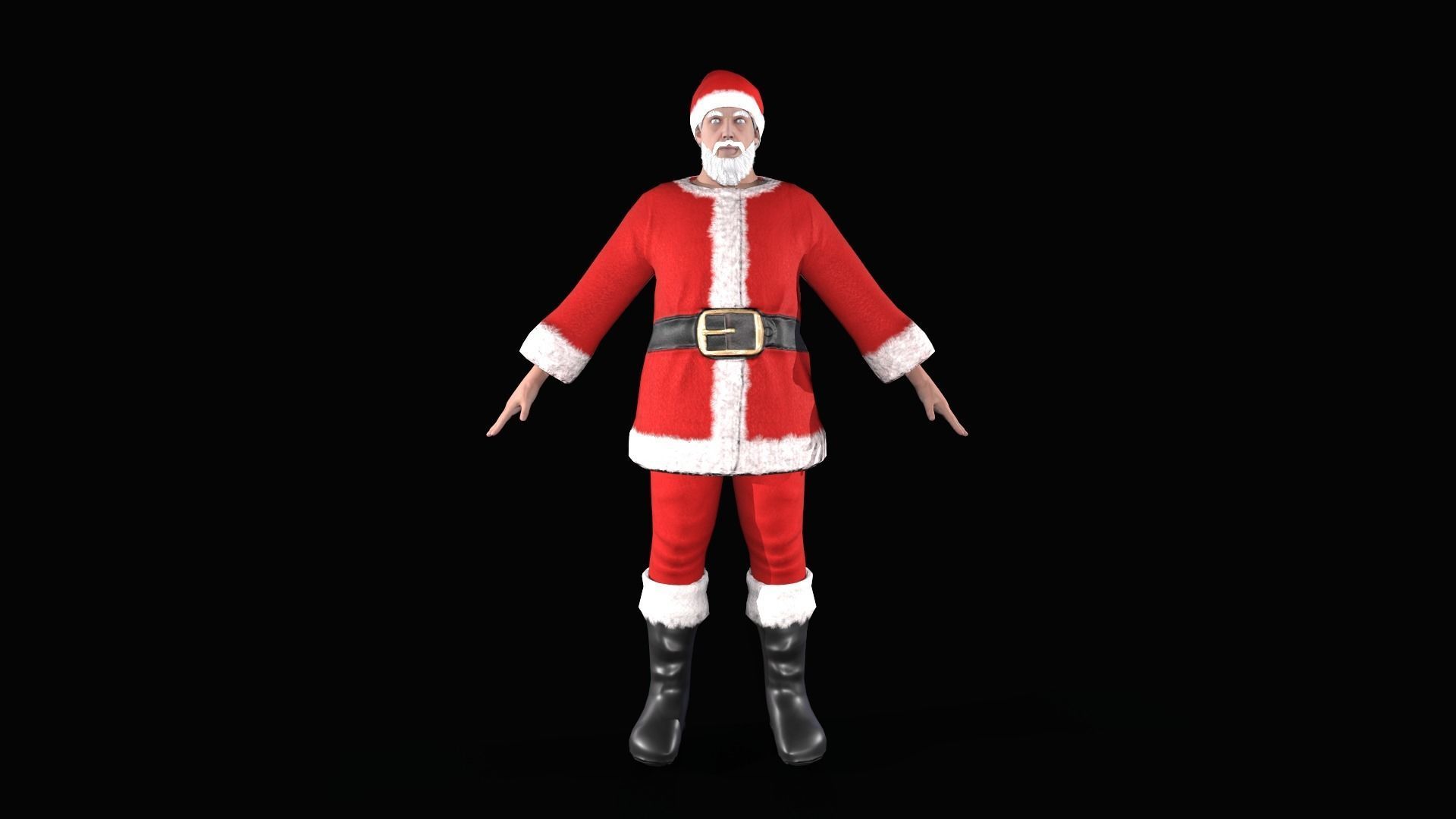 Santa Claus Low-poly 3D model_13