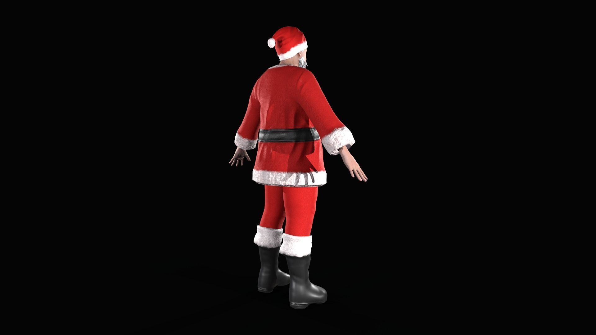 Santa Claus Low-poly 3D model_9