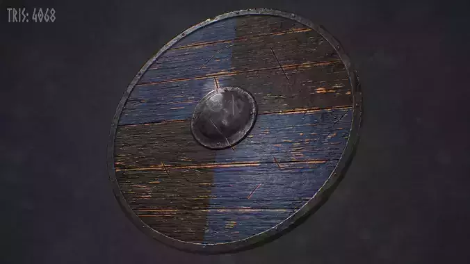 Viking Shield Game Res Low-poly 3D model