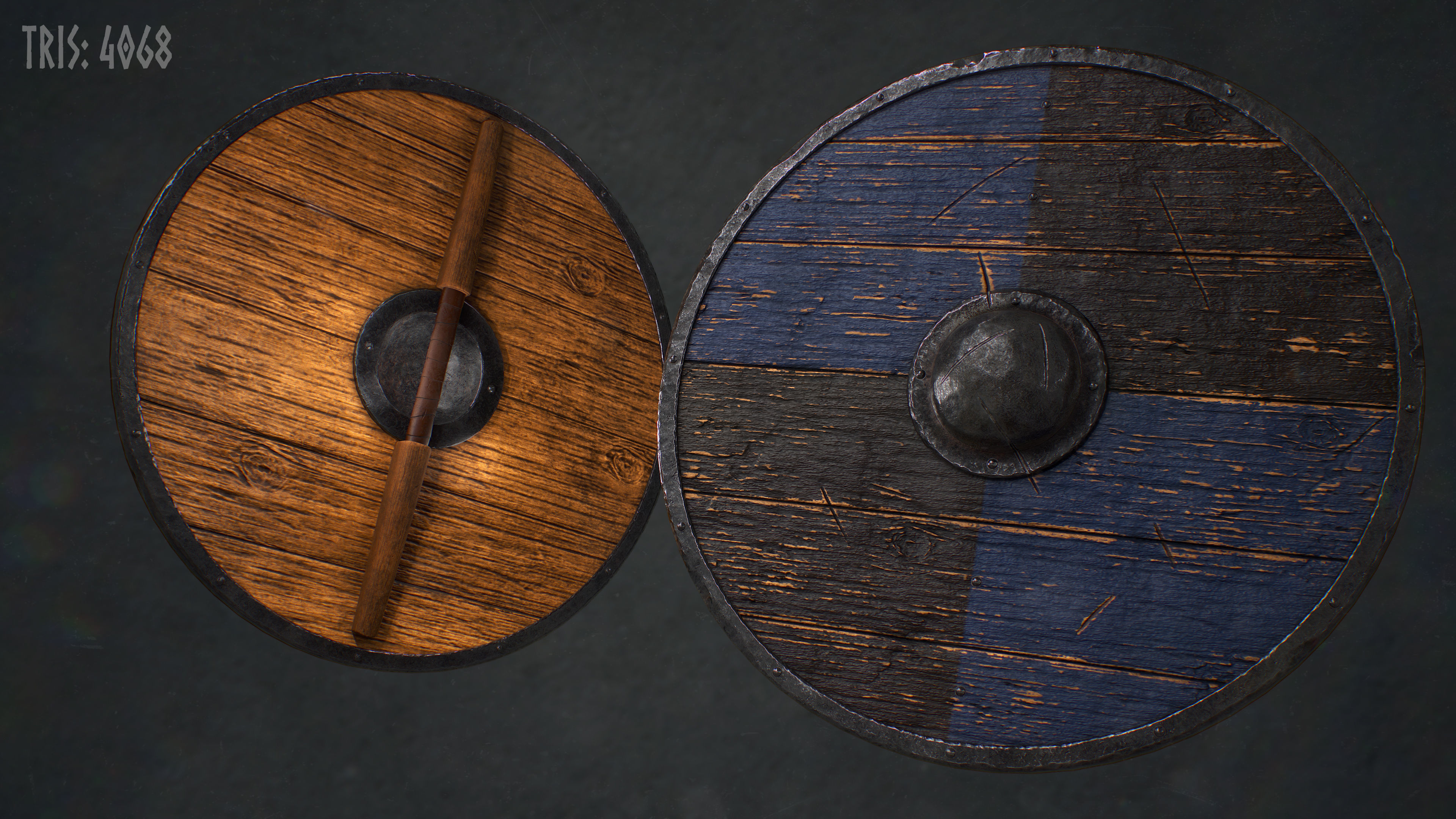 Viking Shield Game Res Low-poly 3D model_2