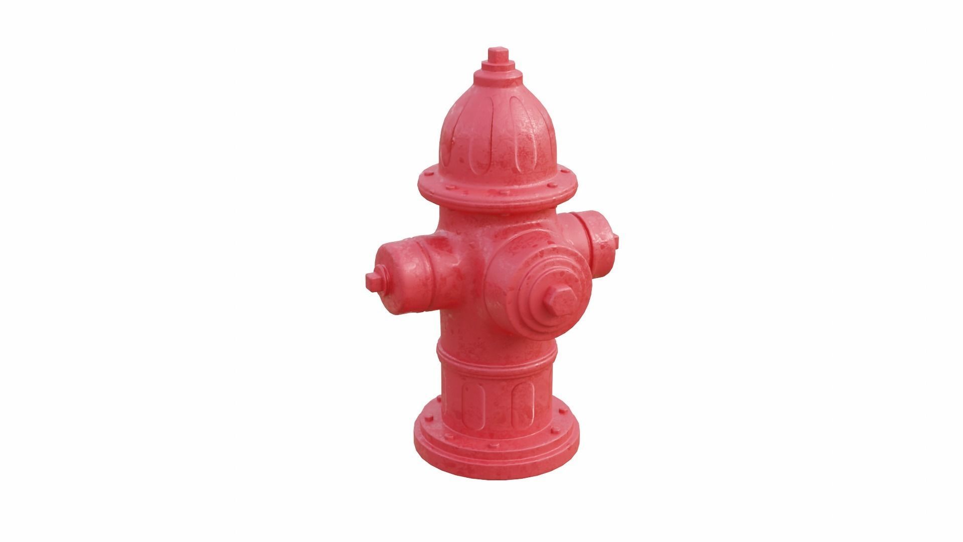 Fire Hydrant High Detail Low-poly 3D model_13