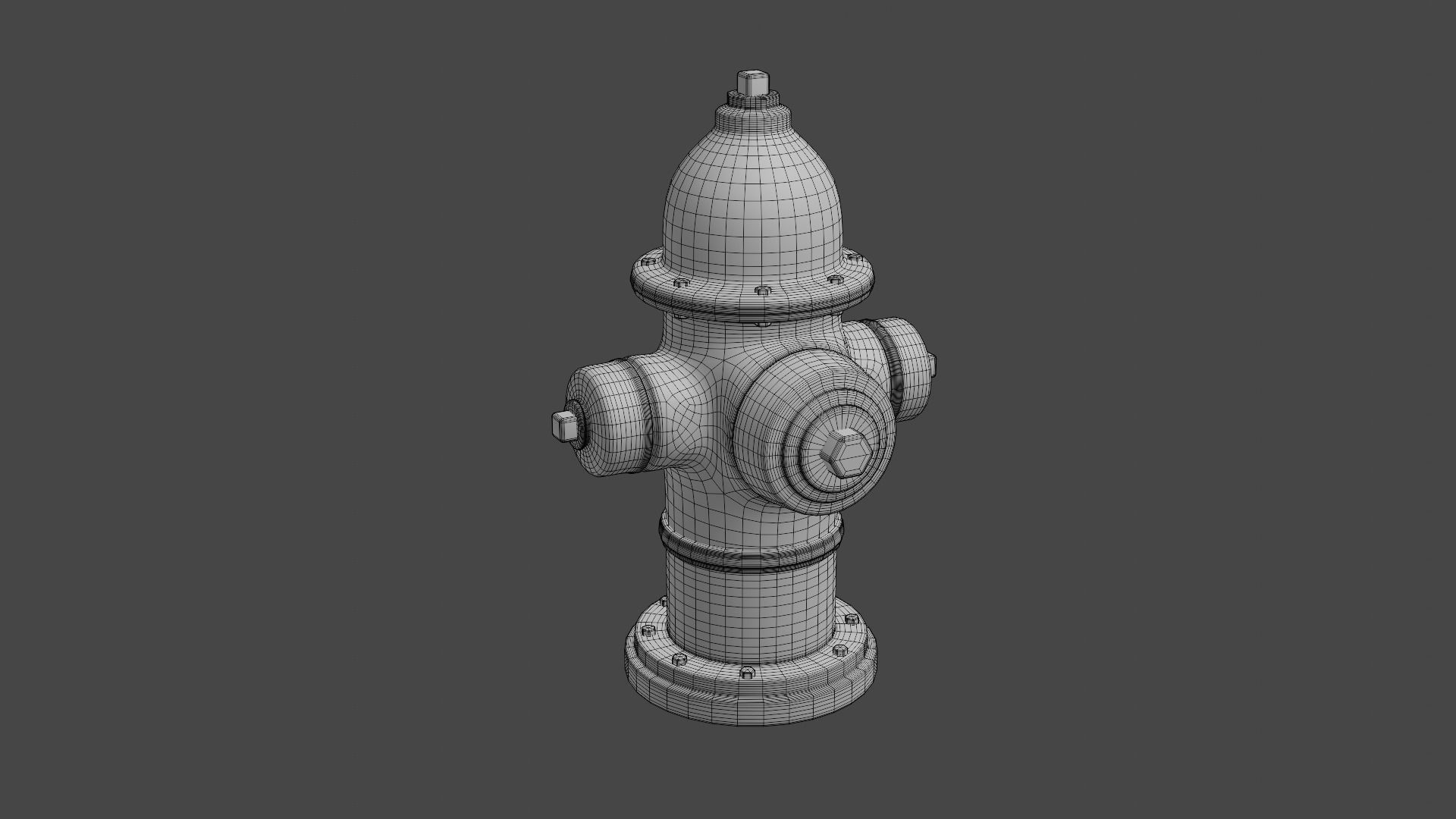 Fire Hydrant High Detail Low-poly 3D model_22
