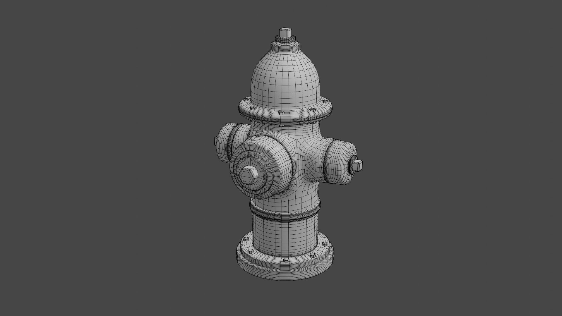 Fire Hydrant High Detail Low-poly 3D model_20