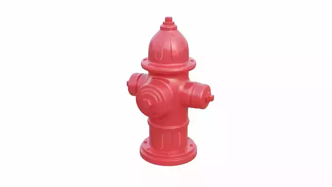 Fire Hydrant High Detail Low-poly 3D model