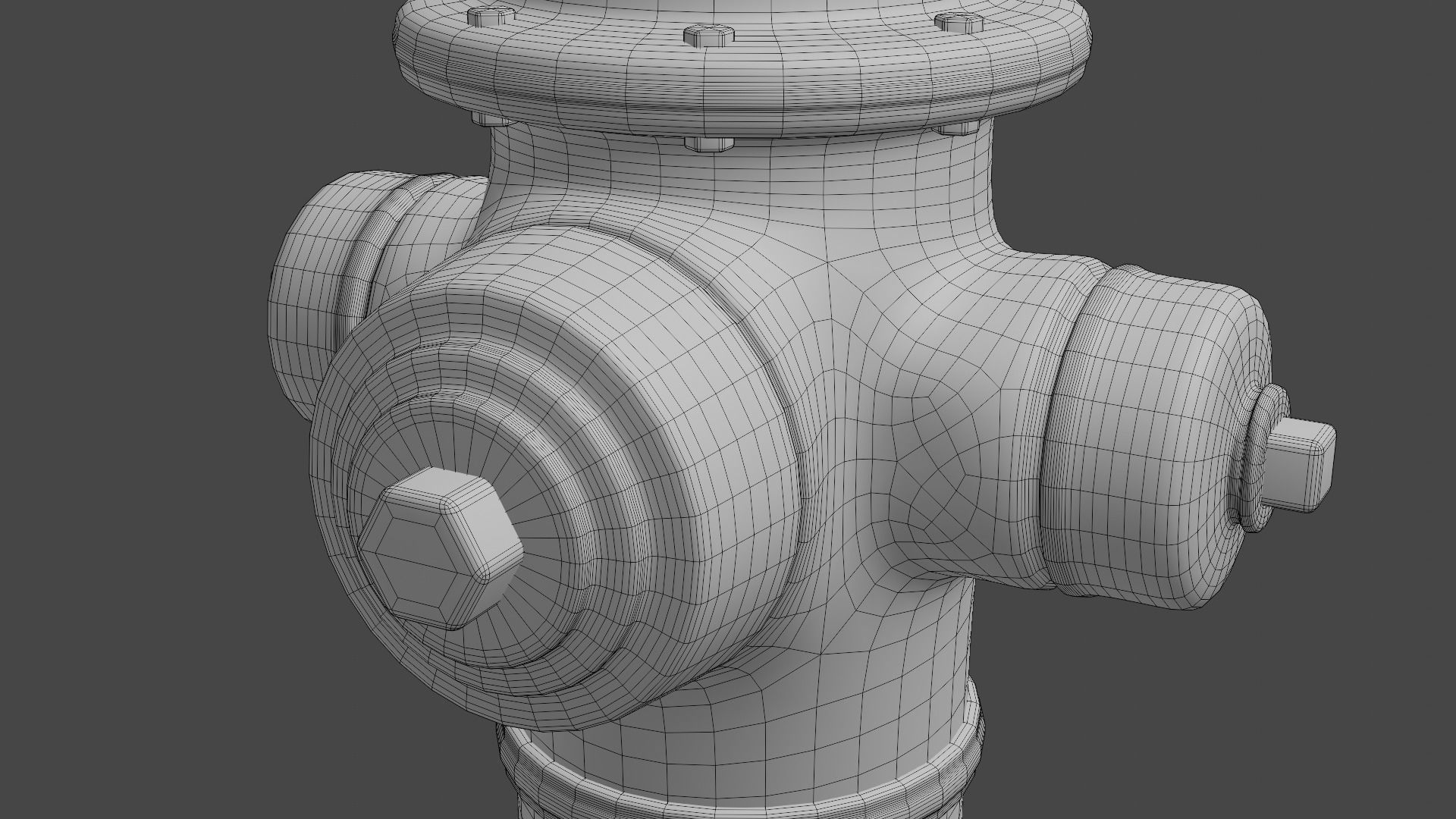 Fire Hydrant High Detail Low-poly 3D model_24