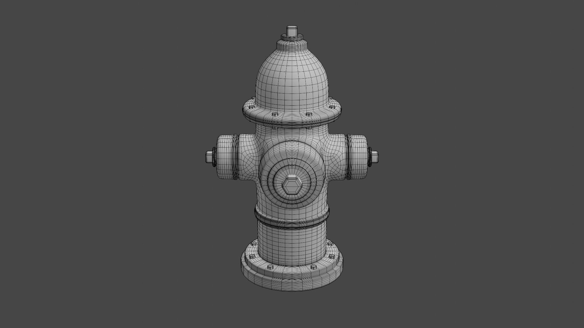 Fire Hydrant High Detail Low-poly 3D model_21