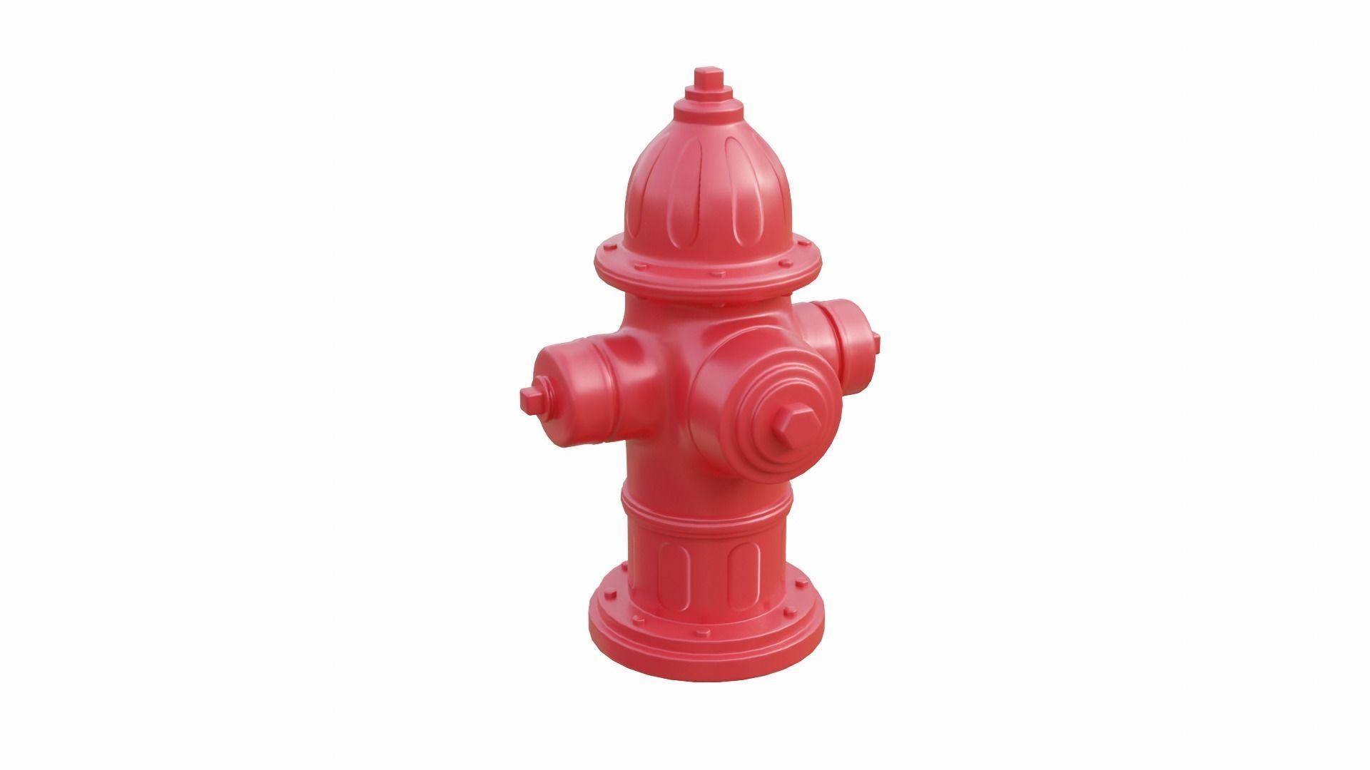 Fire Hydrant High Detail Low-poly 3D model_4
