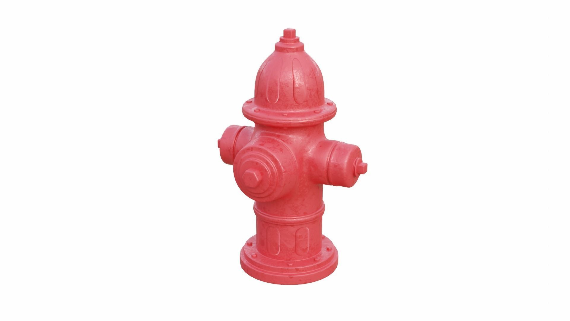 Fire Hydrant High Detail Low-poly 3D model_11