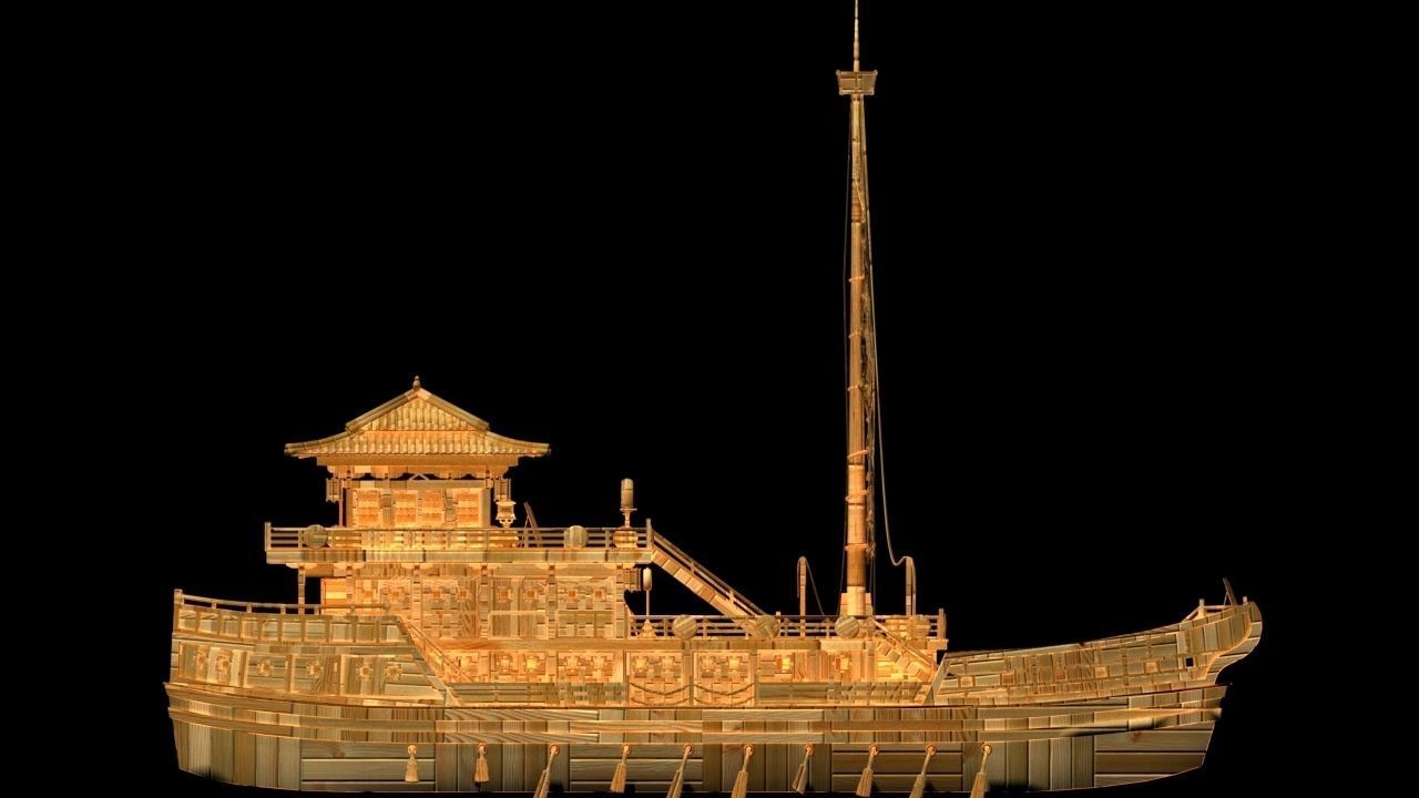 Chinese junk boat  3D model_3