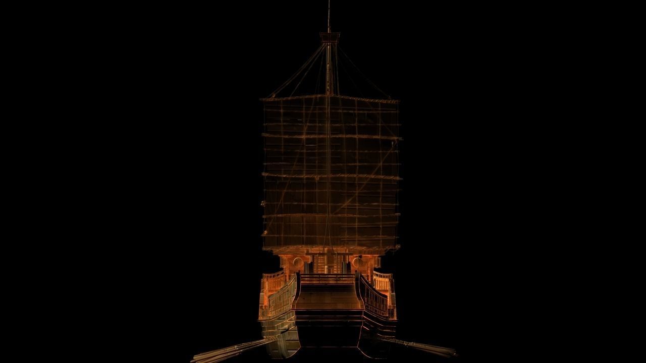 Chinese junk boat  3D model_2