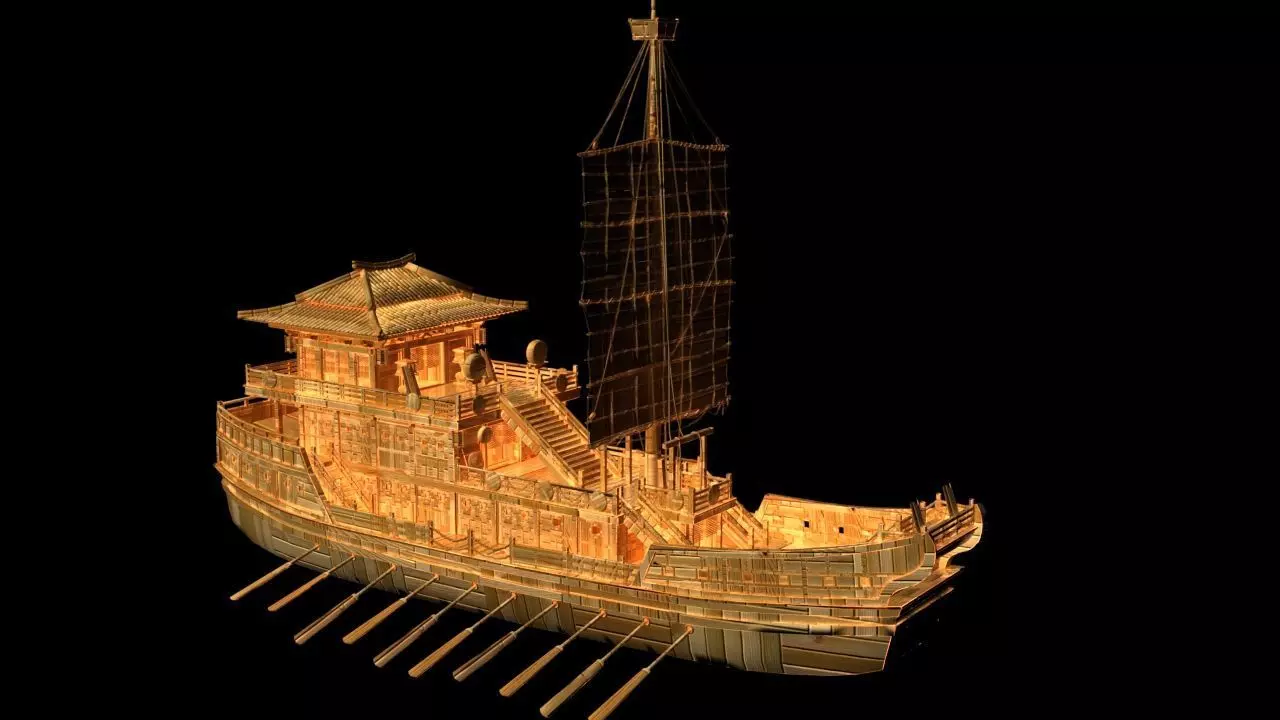 Chinese junk boat  3D model_0
