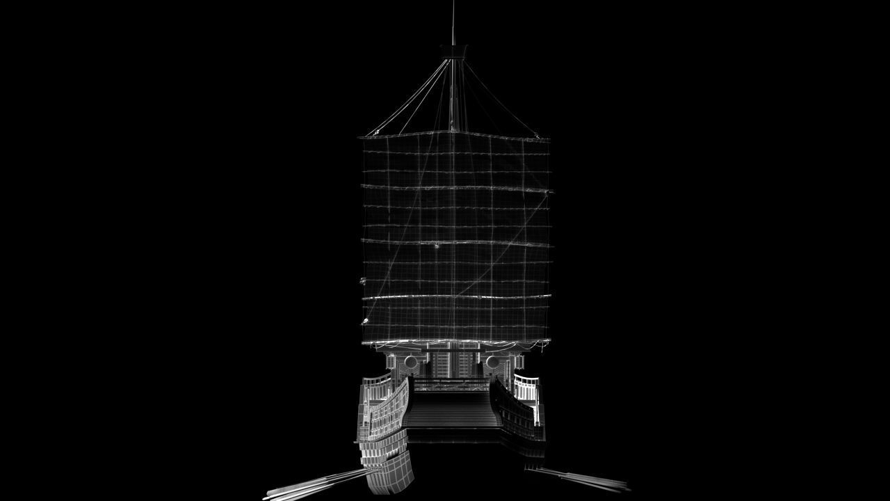 Chinese junk boat  3D model_6