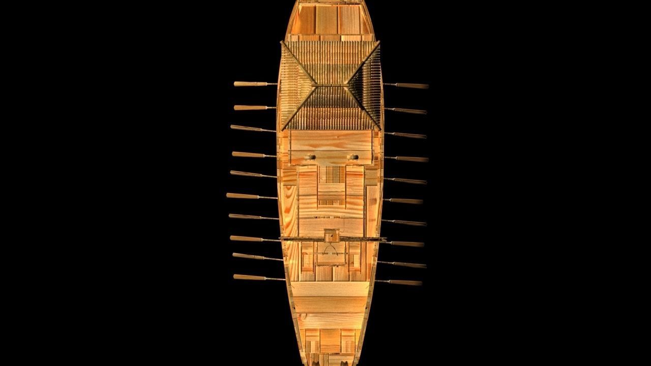 Chinese junk boat  3D model_5