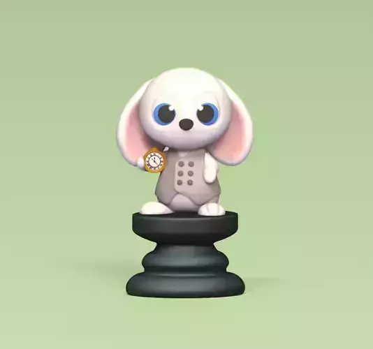 Alice Chess - Side A - White Rabbit - Pawn 3D print model