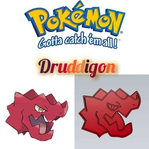 Amazing Pokemon Druddigon Cookie Cutter Stamp Cake Decorating  3D model