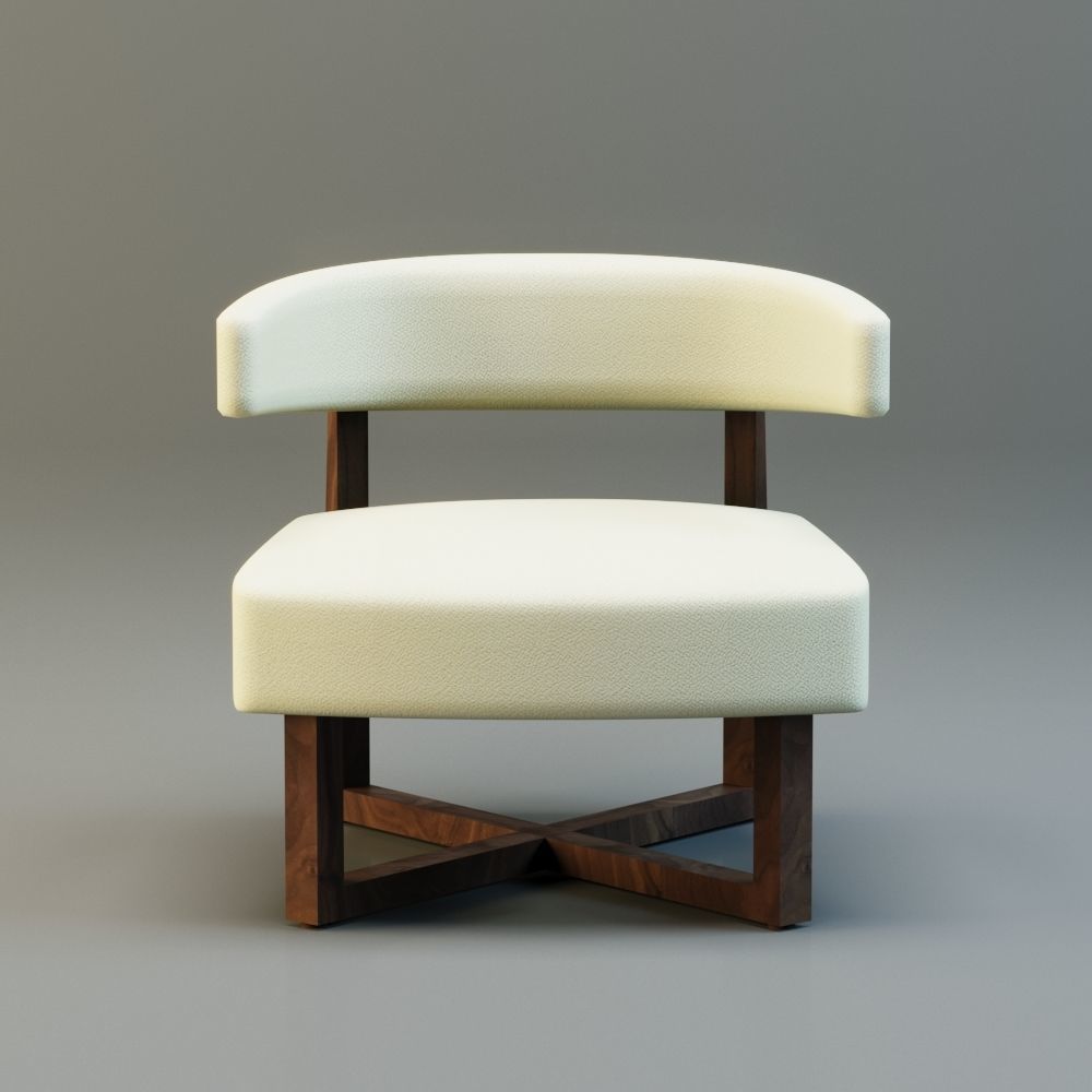 Armchair modern chair Low-poly 3D model_1