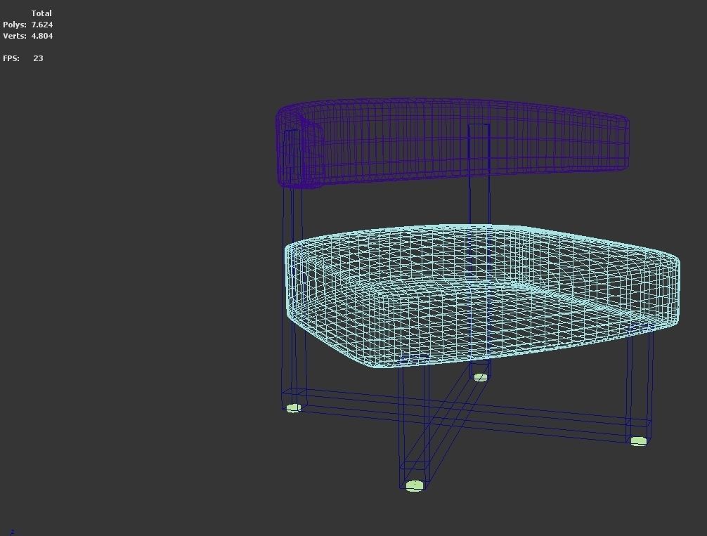 Armchair modern chair Low-poly 3D model_5