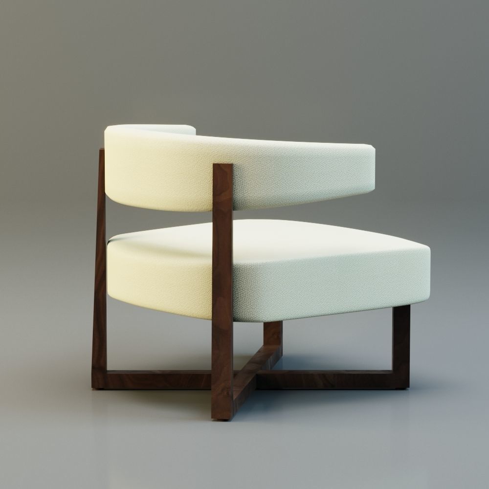 Armchair modern chair Low-poly 3D model_2