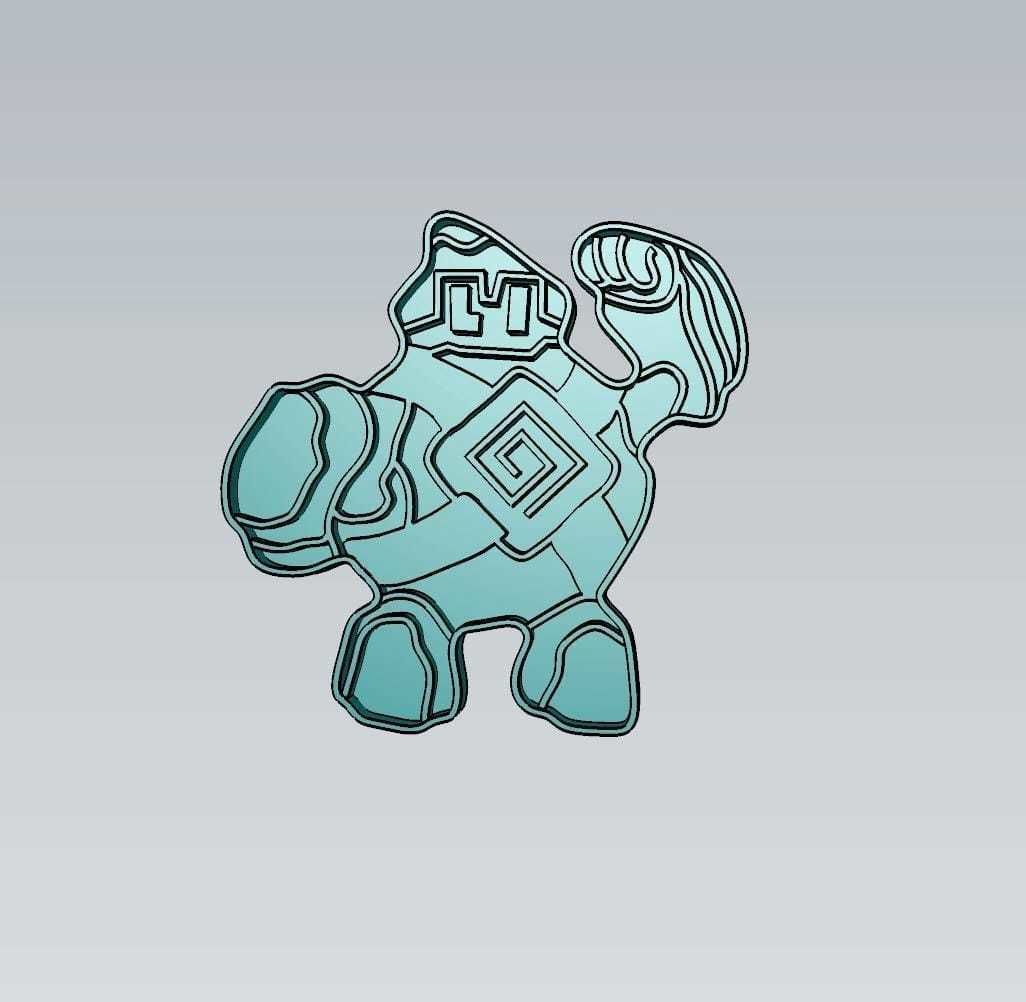 Amazing Pokemon Golett Cookie Cutter Stamp Cake Decorating  3D model_1
