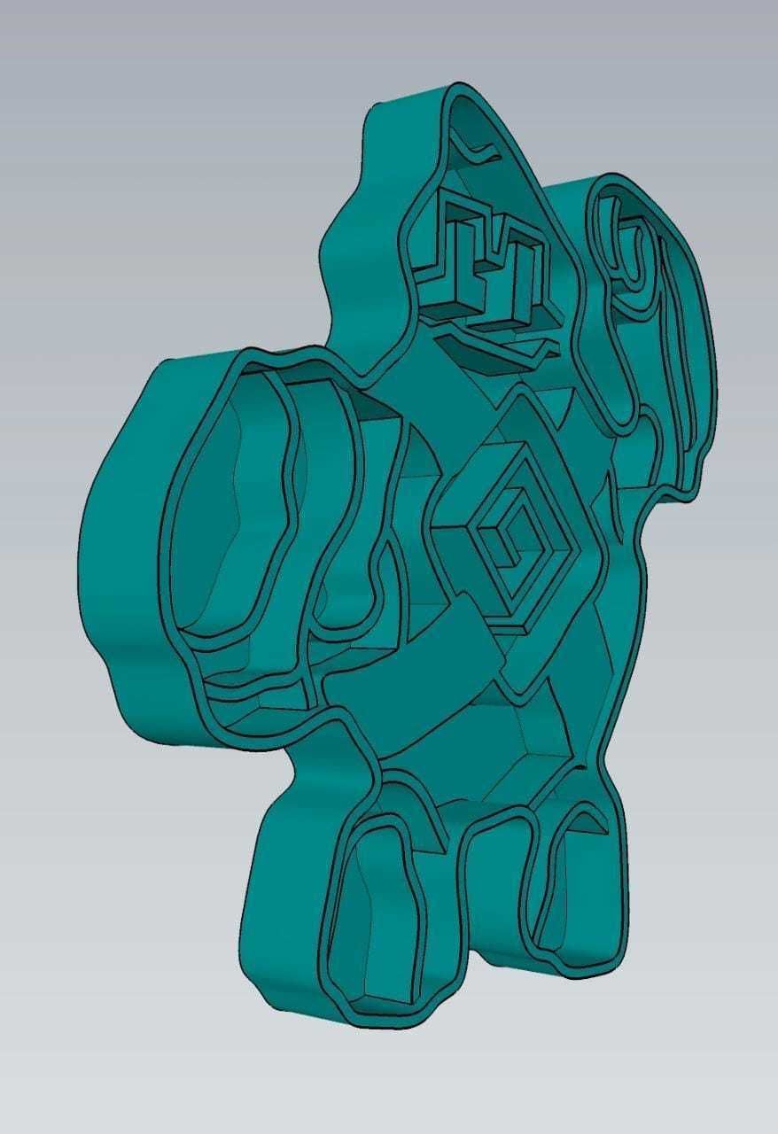Amazing Pokemon Golett Cookie Cutter Stamp Cake Decorating  3D model_2
