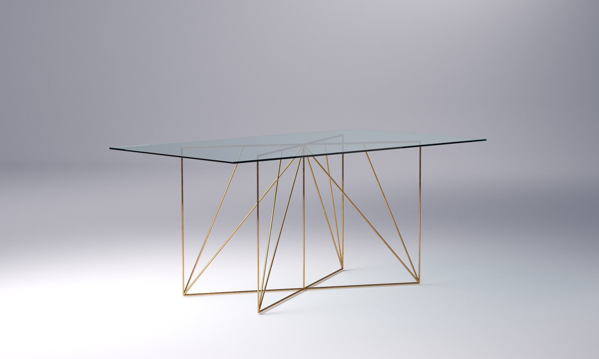 Wire Table by Alberto Biagetti glass Low-poly 3D model_3