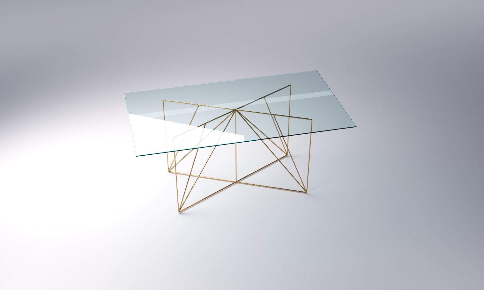 Wire Table by Alberto Biagetti glass Low-poly 3D model_2