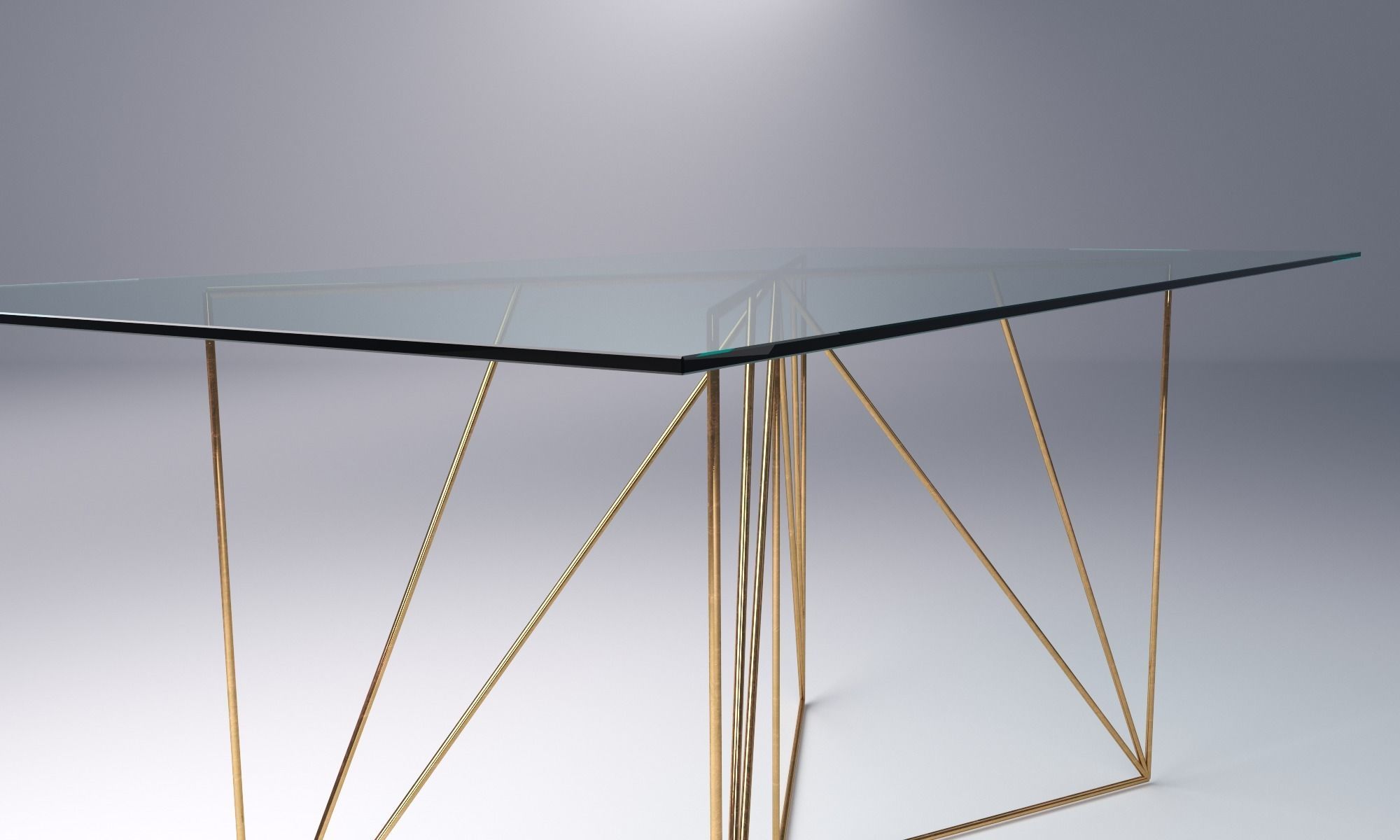 Wire Table by Alberto Biagetti glass Low-poly 3D model_5