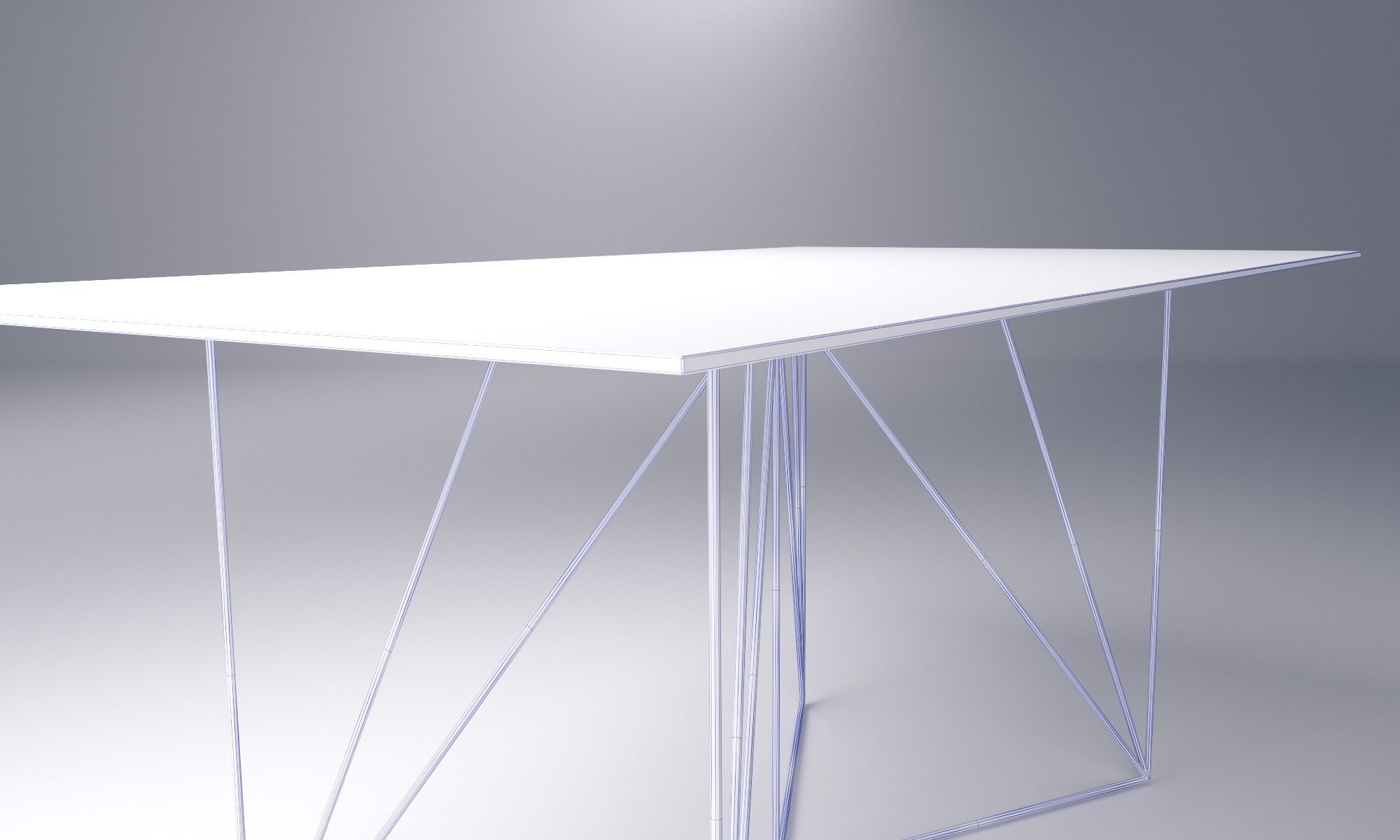 Wire Table by Alberto Biagetti glass Low-poly 3D model_4