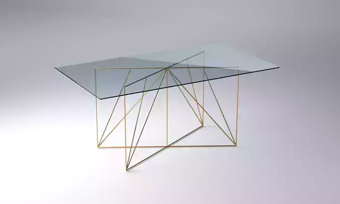 Wire Table by Alberto Biagetti glass Low-poly 3D model