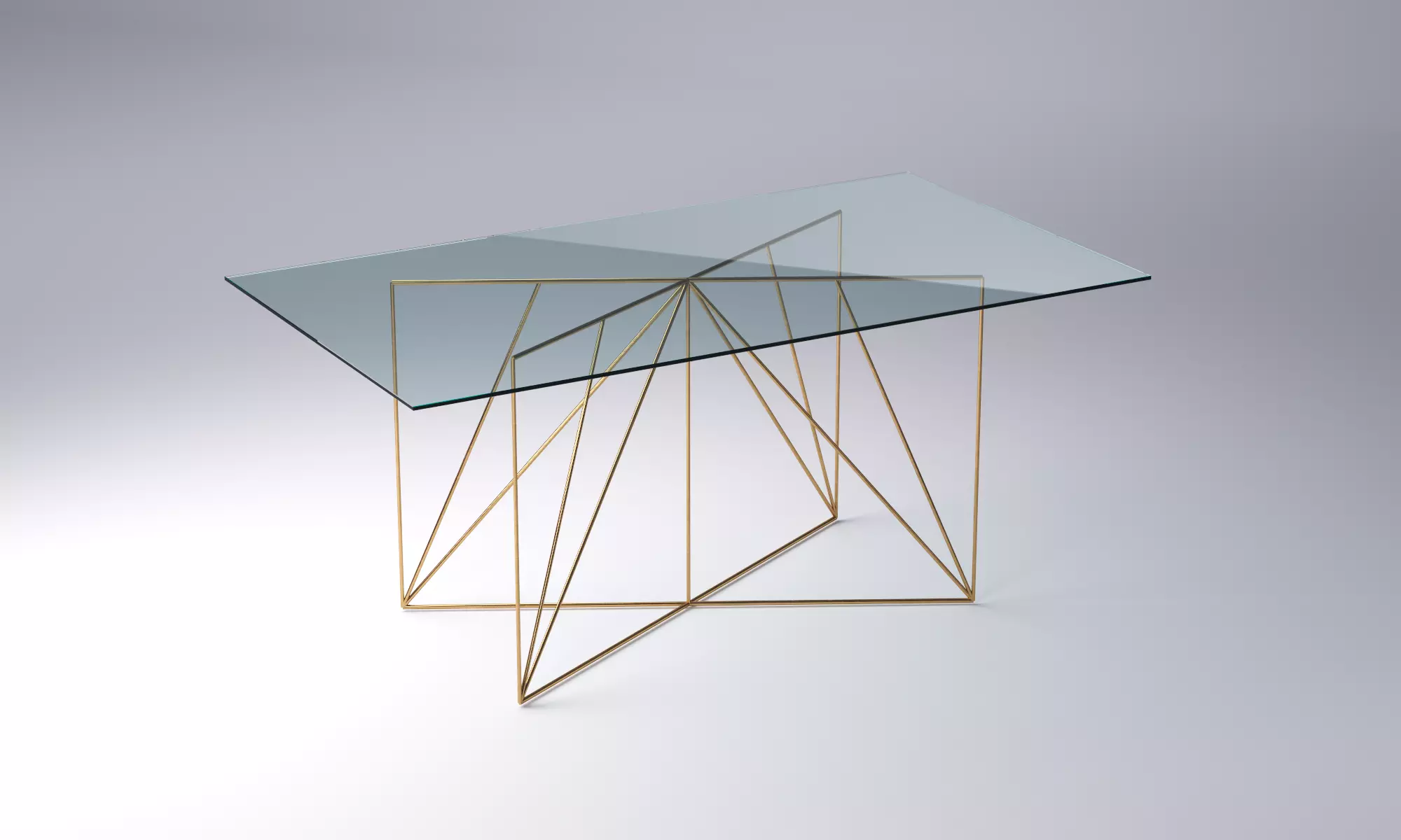 Wire Table by Alberto Biagetti glass Low-poly 3D model_0