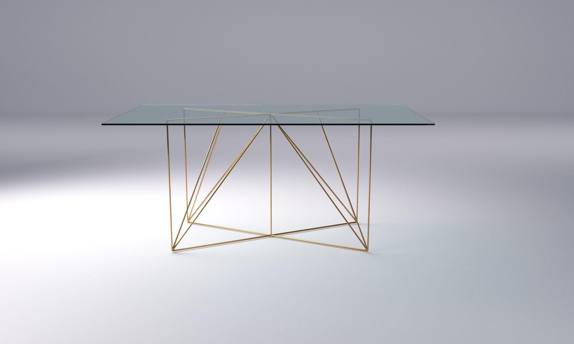 Wire Table by Alberto Biagetti glass Low-poly 3D model_1
