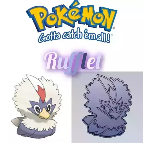 Amazing Pokemon Rufflet Cookie Cutter Stamp Cake Decorating  3D model