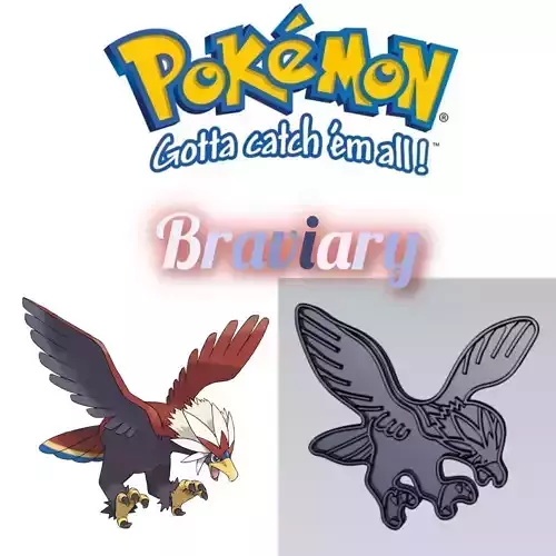 Amazing Pokemon Braviary Cookie Cutter Stamp Cake Decorating  3D model