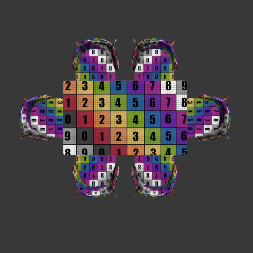 Shell Chair Canto Table Dining Set 3D model_5