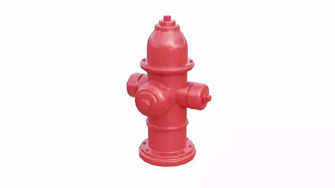 Fire Hydrant Low Detail Low-poly 3D model