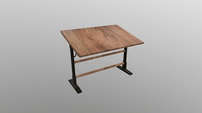 Wooden Drawing Table Architectural Free 3D model