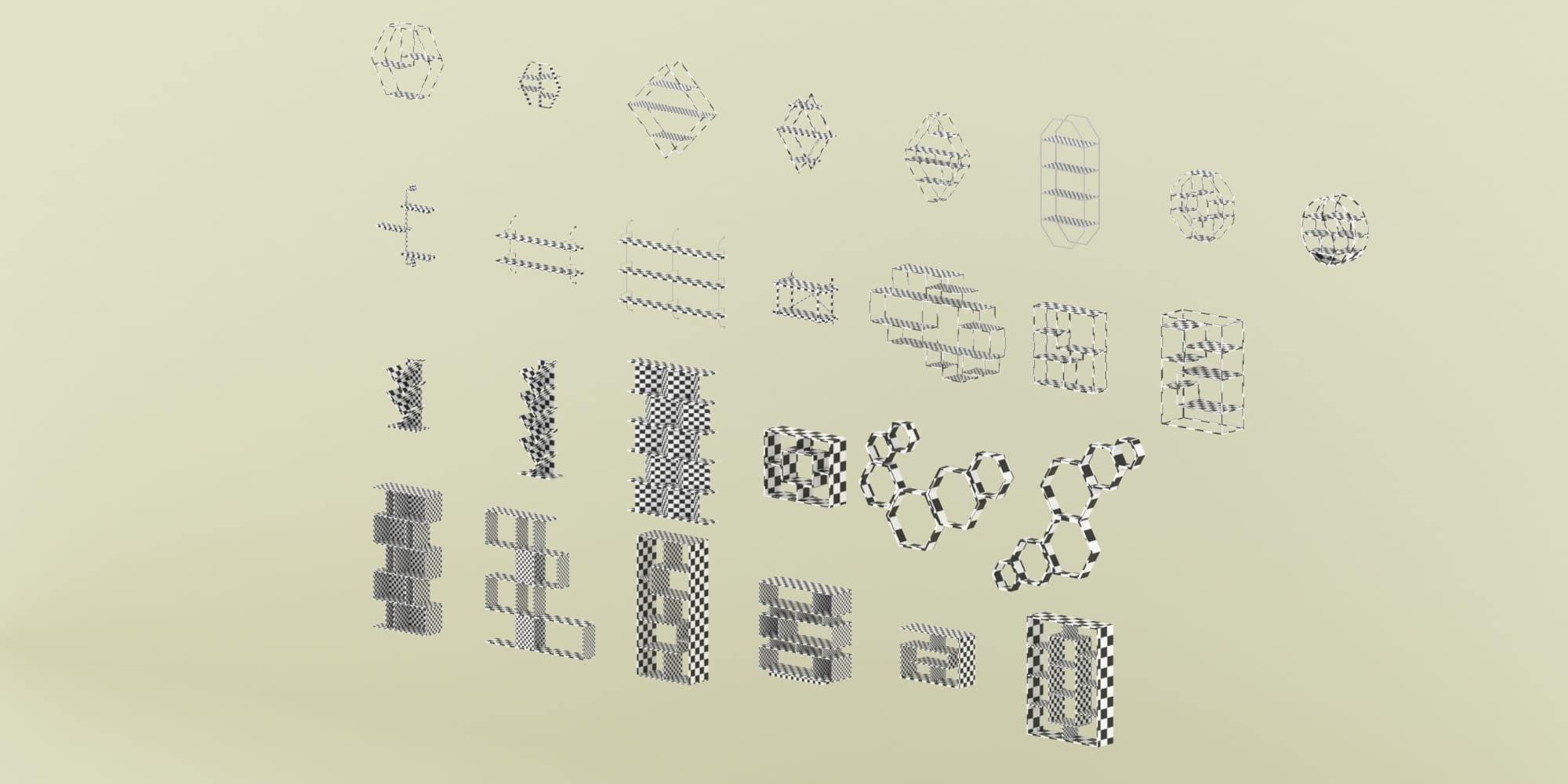 Shelf collection in loft and classic style  3D model_2