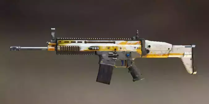 Scar L-AkM Skin and 3d model Guns high poly Low-poly 3D model