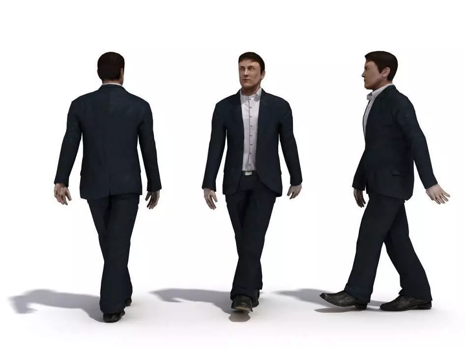 Man Character Walking A 3D model_0