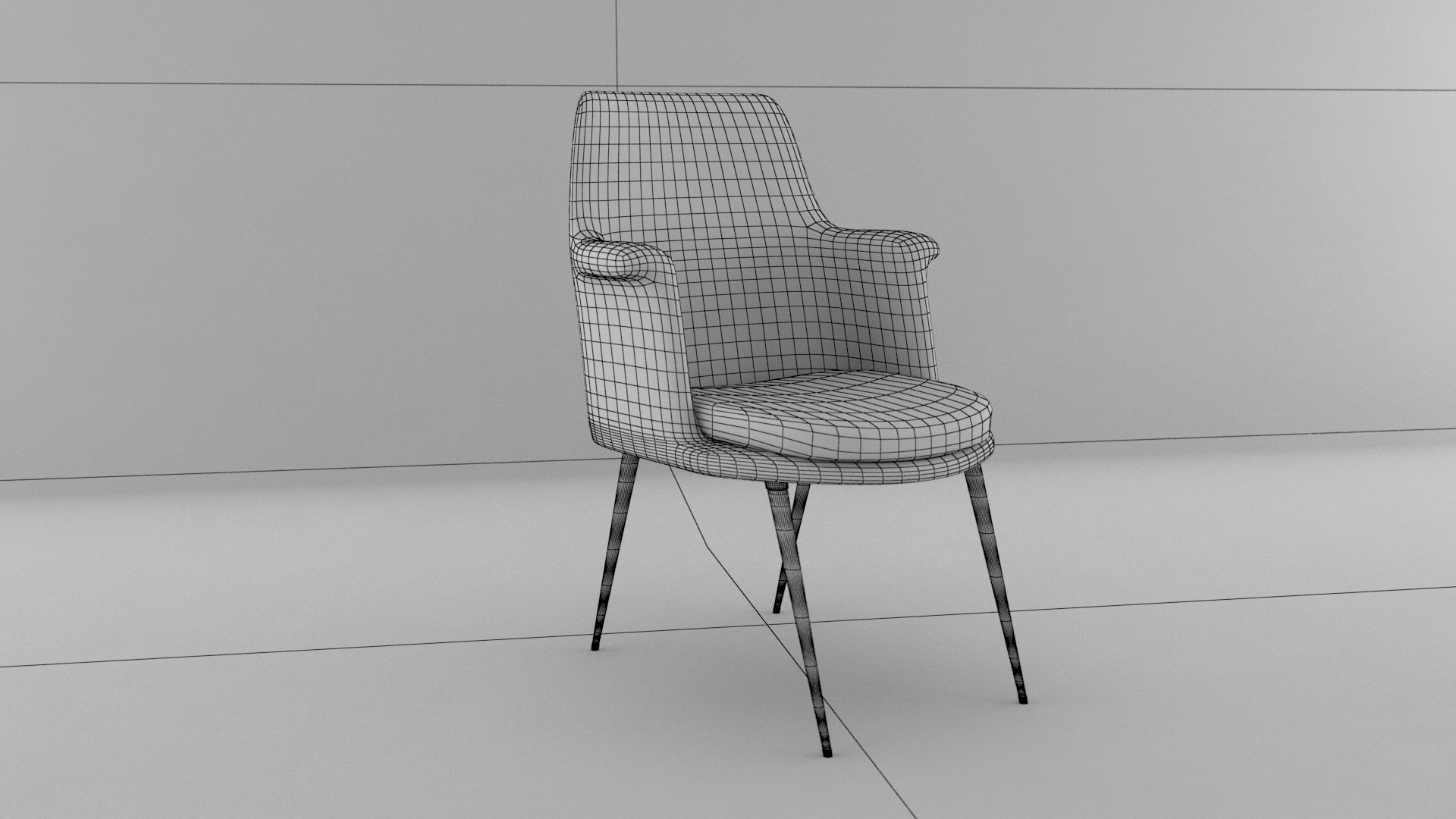 Arm Chair 3d model Low-poly 3D model_5