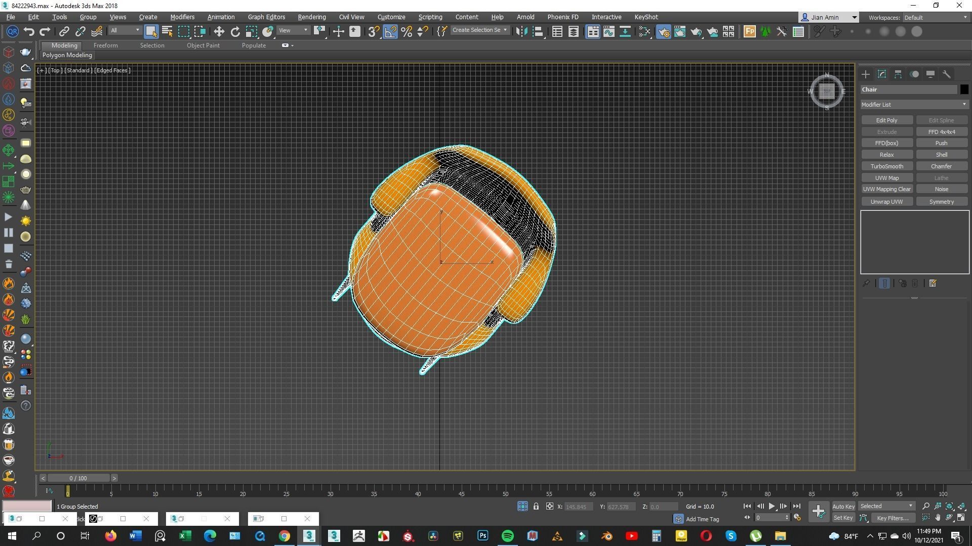 Arm Chair 3d model Low-poly 3D model_13