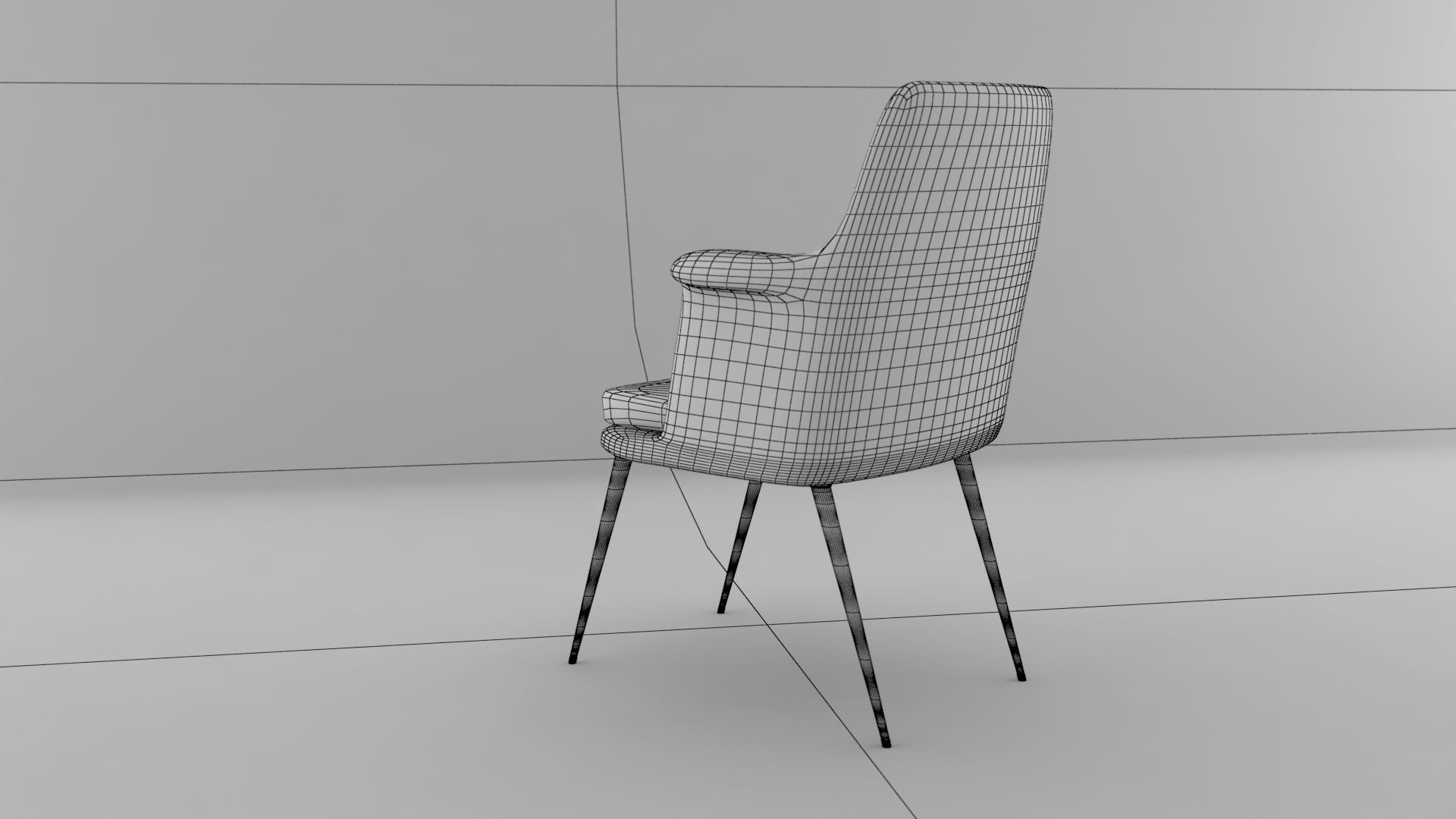 Arm Chair 3d model Low-poly 3D model_6