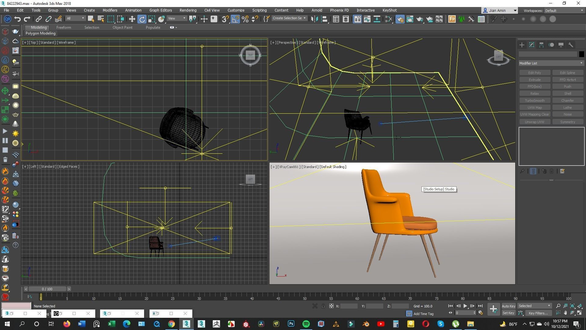 Arm Chair 3d model Low-poly 3D model_23